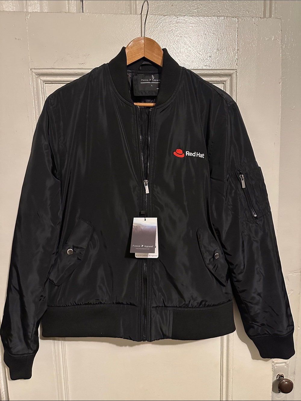 NWT Fossa Apparel Black Bomber Jacket - Lightweight Men's Coat.